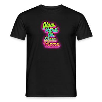 Glow Hard ou Glow Home - T-shirt homme - noir - Devant - AI Model Male 178 light (178cm)