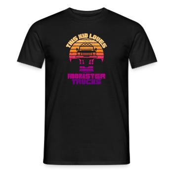 Dieses Kind liebt Monster Trucks - Männer T-Shirt - Schwarz - Vorne - AI Model Male 178 light (178cm)