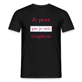 Tshirt femme Je peux pas je suis graphiste - T-shirt homme - noir - Devant - AI Model Male 178 light (178cm)