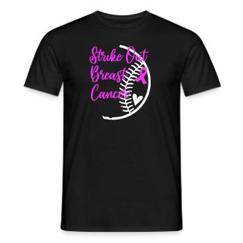 Strike Out Breast Cancer Awareness Softball Ball - Men's T-Shirt - black - Front - AI Model Male 178 light (178cm)
