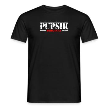 PUPSIK ORIGINAL - Männer T-Shirt - Schwarz - Vorne - AI Model Male 178 light (178cm)