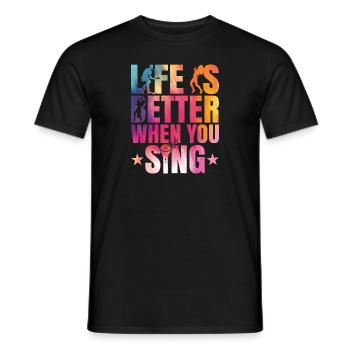 Chant pour chanteurs et karaoké - T-shirt homme - noir - Devant - AI Model Male 178 light (178cm)