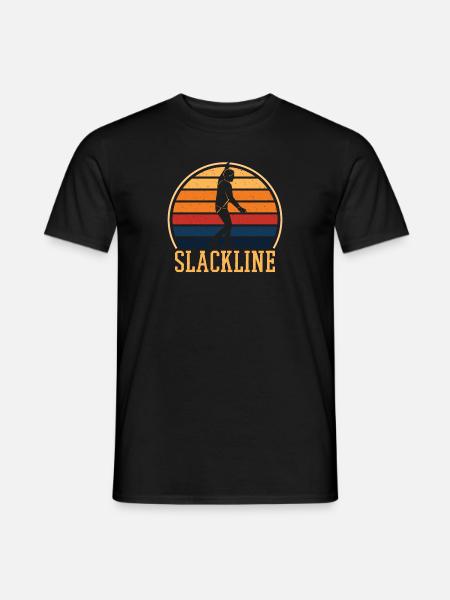 Slackline Slacklinen Vintage für Slackliner - Männer T-Shirt - Schwarz