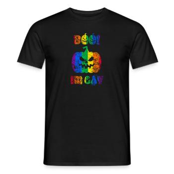 Hou! Je suis gay! Fierté d’Halloween - T-shirt homme - noir - Devant - AI Model Male 178 light (178cm)