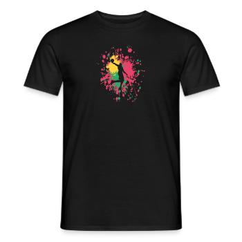 Basketball Center Dunk Color Splash - Men's T-Shirt - black - Front - AI Model Male 178 light (178cm)