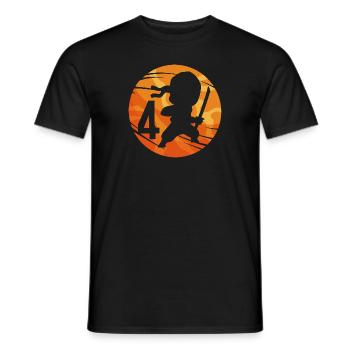 Ninja Fighter 4ème anniversaire Garçon de 4 ans - T-shirt homme - noir - Devant - AI Model Male 178 light (178cm)