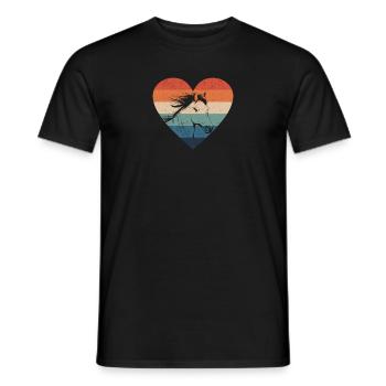 Cheval Femmes Rétro Vintage Mignon Animal - T-shirt homme - noir - Devant - AI Model Male 178 light (178cm)