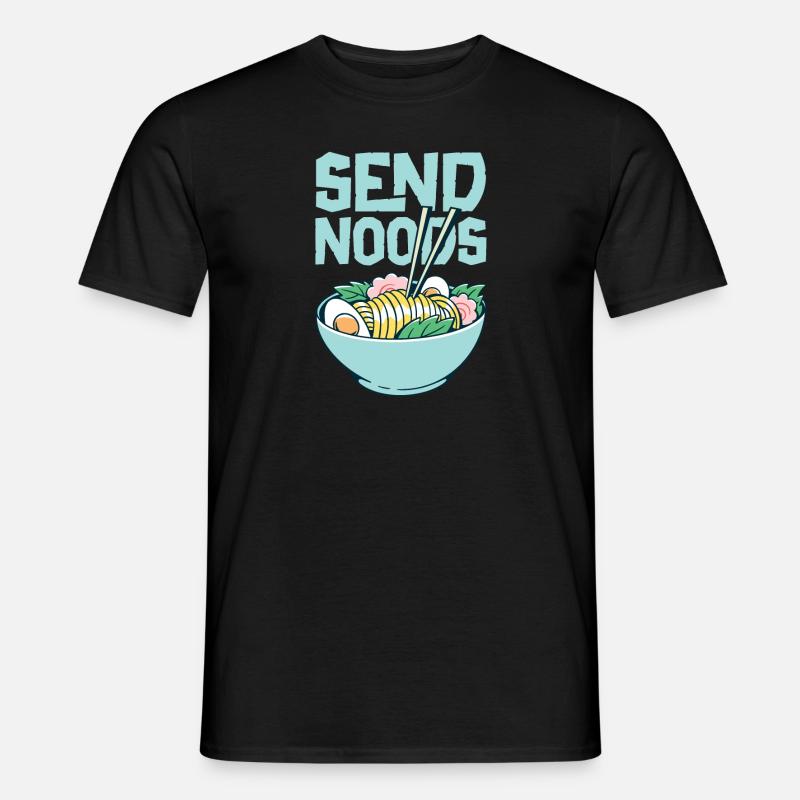 Nudeln Essen Nudelsuppe - Männer T-Shirt - Schwarz