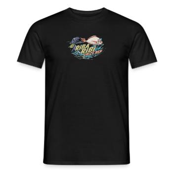 Balkan Jugo - Yugoslavia Saying riba ribi grize - Men's T-Shirt - black - Front - AI Model Male 178 light (178cm)