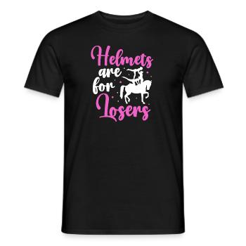 Voltigieren Helmets Are For Losers - Männer T-Shirt - Schwarz - Vorne - AI Model Male 178 light (178cm)