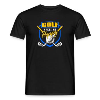 Golf Makes Me Happy Cool Golfing Design T-Shirt - Men's T-Shirt - black - Front - AI Model Male 178 light (178cm)