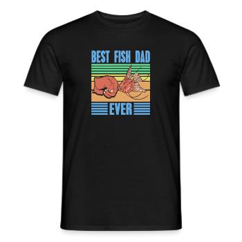 Best Fish Dad Ever Retro Fishing T-Shirt Present - Men's T-Shirt - black - Front - AI Model Male 178 light (178cm)