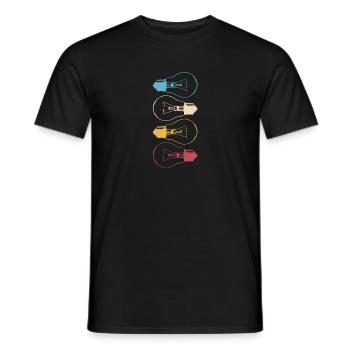 Idee Glühbirne Licht Gehirn cool Lampe Denken 1 - Männer T-Shirt - Schwarz - Vorne - AI Model Male 178 light (178cm)