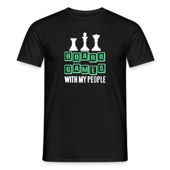 Board Games With My People Cool Chess T-Shirt - Männer T-Shirt - Schwarz - Vorne - AI Model Male 178 light (178cm)