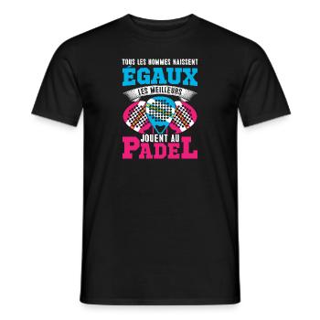 Les meilleurs jouent au padel | logo & dessin - T-shirt homme - noir - Devant - AI Model Male 178 light (178cm)