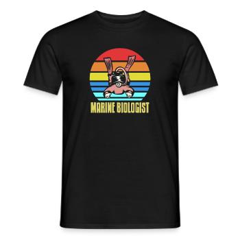 Retro Vintage Marine Biologist Awesome SCUBA - Men's T-Shirt - black - Front - AI Model Male 178 light (178cm)
