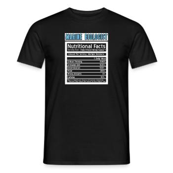 Funny Nutritional Facts Of A Marine Biologist - Men's T-Shirt - black - Front - AI Model Male 178 light (178cm)