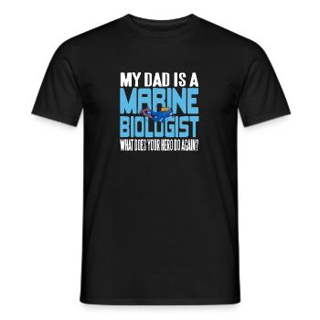 My Dad Is A Marine Biologist Funny T-Shirt Present - Men's T-Shirt - black - Front - AI Model Male 178 light (178cm)