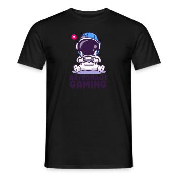 Astronaut Gaming Awesome Cute Gaming T-Shirt - Men's T-Shirt - black - Front - AI Model Male 178 light (178cm)