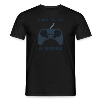 Born To Be A Gamer Cool Designs For Gamer Present - Men's T-Shirt - black - Front - AI Model Male 178 light (178cm)