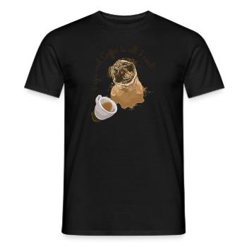 Funny pug dog head dog - Men's T-Shirt - black - Front - AI Model Male 178 light (178cm)
