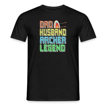 Dad Husband Archer Legend Retro Archery T-Shirt - Männer T-Shirt - Schwarz - Vorne - AI Model Male 178 light (178cm)