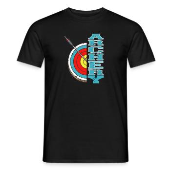 Retro Vintage Cool Archery T-Shirt Present Gift - Männer T-Shirt - Schwarz - Vorne - AI Model Male 178 light (178cm)