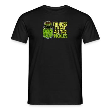 Ich bin hier, um alle Gurken zu essen Funny Pickle Lover - Männer T-Shirt - Schwarz - Vorne - AI Model Male 178 light (178cm)
