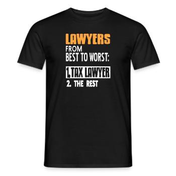 Funny Lawyers Ranking From Best To Worst Tee - Männer T-Shirt - Schwarz - Vorne - AI Model Male 178 light (178cm)