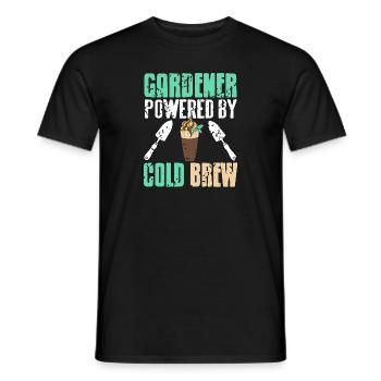 Jardinier propulsé par Cold Brew Cool Vintage Present - T-shirt homme - noir - Devant - AI Model Male 178 light (178cm)