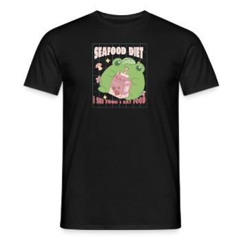 Seafood diet - Männer T-Shirt - Schwarz - Vorne - AI Model Male 178 light (178cm)