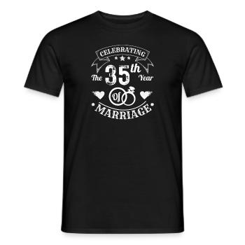 Celebrating The 35th Year Of Marriage - T-shirt homme - noir - Devant - AI Model Male 178 light (178cm)