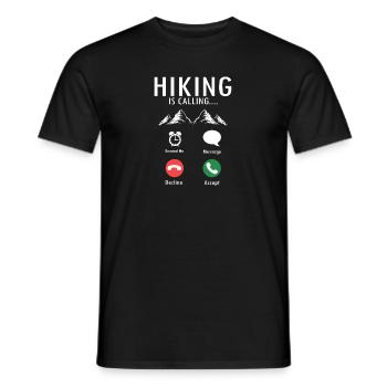 Awesome HIKING Is Calling Cool Shirt For Hikers - Männer T-Shirt - Schwarz - Vorne - AI Model Male 178 light (178cm)
