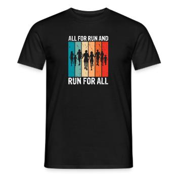 All For Run & Run For All Retro Vintage Runner - Männer T-Shirt - Schwarz - Vorne - AI Model Male 178 light (178cm)