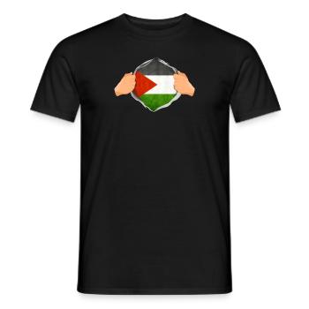 Palestine Super Hero Palestinian Heritage - Men's T-Shirt - black - Front - AI Model Male 178 light (178cm)