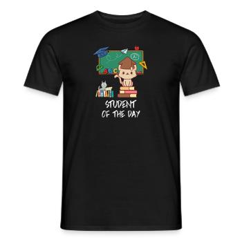 Chat étudiant du jour - T-shirt homme - noir - Devant - AI Model Male 178 light (178cm)