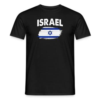 Israel Flag Israeli Jewish - Men's T-Shirt - black - Front - AI Model Male 178 light (178cm)