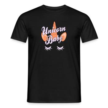 Unicorn Baby Cute Awesome Designs T-Shirt Present - Männer T-Shirt - Schwarz - Vorne - AI Model Male 178 light (178cm)