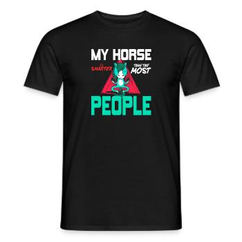 My Horse Is Smarter Than The Most People Funny - Men's T-Shirt - black - Front - AI Model Male 178 light (178cm)