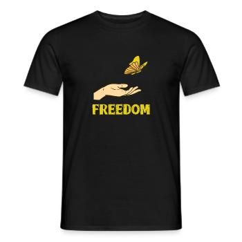 FREEDOM Vintage Awesome Butterfly Designs Present - Männer T-Shirt - Schwarz - Vorne - AI Model Male 178 light (178cm)