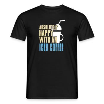 Absolutely Happy With An Iced Coffee Awesome - Men's T-Shirt - black - Front - AI Model Male 178 light (178cm)