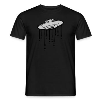 Graffiti Tropfen UFO Mystery - Männer T-Shirt - Schwarz - Vorne - AI Model Male 178 light (178cm)