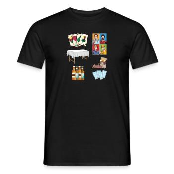 Alles rund um Schafkopf - Männer T-Shirt - Schwarz - Vorne - AI Model Male 178 light (178cm)