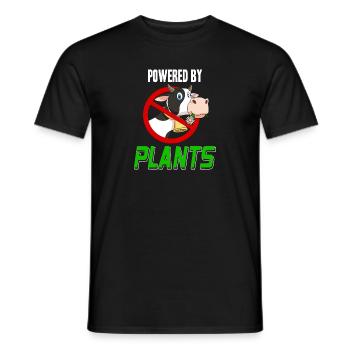 Powered By Plants Awesome Retro Vegan Designs - Männer T-Shirt - Schwarz - Vorne - AI Model Male 178 light (178cm)