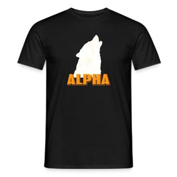 ALPHA Of The Pack Cool Awesome Wolf Lover Tea - Men's T-Shirt - black - Front - AI Model Male 178 light (178cm)