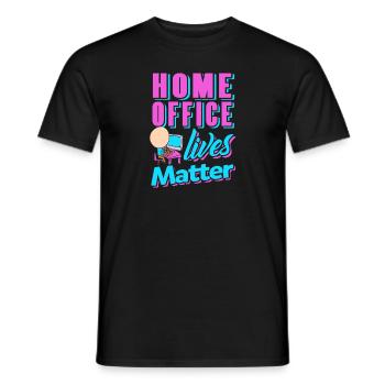 Retro Home Office Lives Matter Awesome Funny - Men's T-Shirt - black - Front - AI Model Male 178 light (178cm)