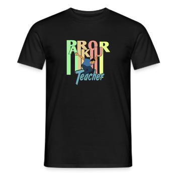 Retro PARKOUR Teacher Awesome Teacher Designs - Männer T-Shirt - Schwarz - Vorne - AI Model Male 178 light (178cm)