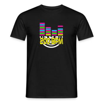 200 BPM Awesome Techno Music Lover Designs - Männer T-Shirt - Schwarz - Vorne - AI Model Male 178 light (178cm)
