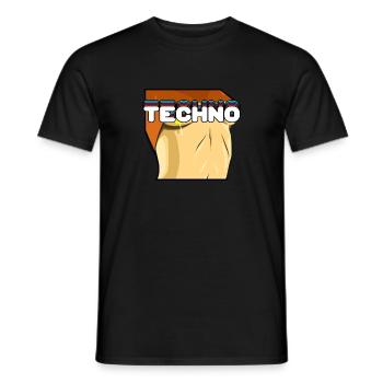 Retro TECHNO Sexy Awesome Techno Lover T-Shirt - Männer T-Shirt - Schwarz - Vorne - AI Model Male 178 light (178cm)
