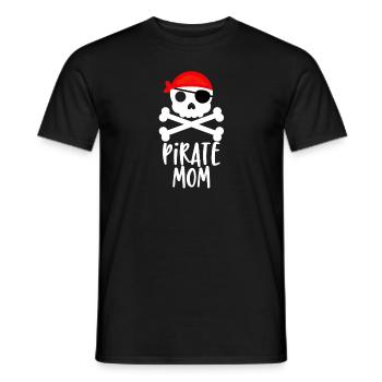 Skull and Crossbones Jolly Roger Pirate Mom - Männer T-Shirt - Schwarz - Vorne - AI Model Male 178 light (178cm)